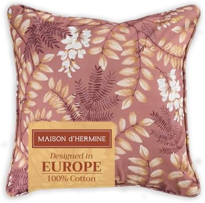 Maison d' Hermine Throw Pillow Covers 100% Cotton (20" x 20" - Pack of 1)