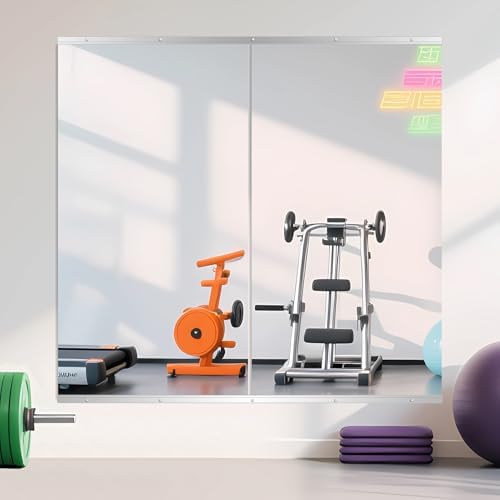 Home Gym Mirror for Wall, 55" x 30" x 2PCS Frameless Full Length Mirror | Tempered Glass, Large Workout Mirrors, for Home Gym, Dance Studio, Yoga Room, Garage Gym