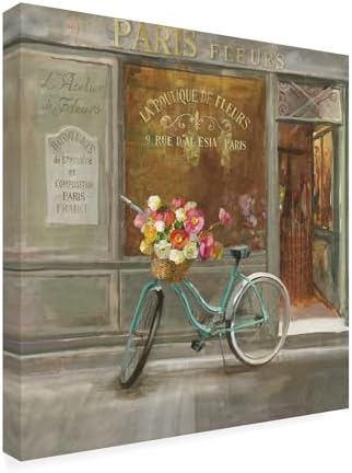 Wrapped Canvas Wall Art - Danhui NAI 'French Flower Shop V2' Wall Art for Living Room, Bedroom, or Office Décor - 24x24