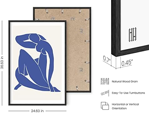 HAUS AND HUES Matisse Print and Art Exhibition Poster - Henri Matisse Prints and Posters, Matisse Posters Walls Matisse Wall Art Matisse Blue Poster Matisse Blue Nude (Framed Black 24x36)