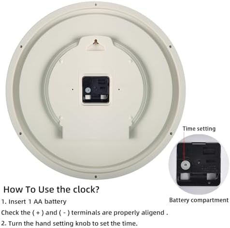 Caysie 16 Inch Large Silent Non Ticking Wall Clock, Quartz Battery Operated, Round Decorative Retro Brown Clock for Living Room, Bedroom, Kitchen, School, Office (Brown)