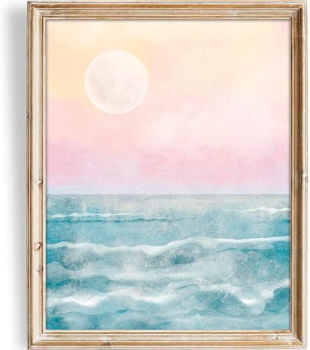 DREAM BIG PRINTABLES Sunrise at Beach - 8x10 (Unframed) | Art Print for Home and Office Decor | Wall Art for Nature Lovers and Art Collectors | Living Room Decor | Bedroom Decor | Abstract Wall Art