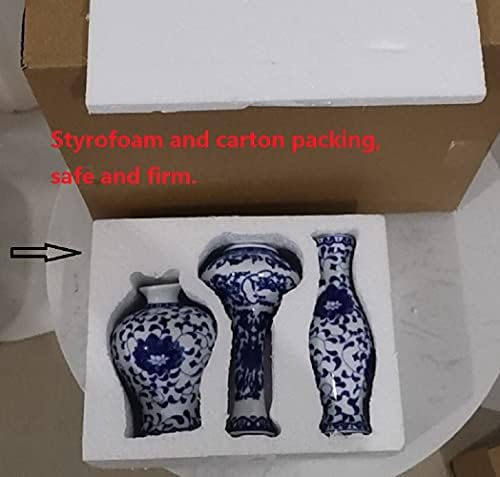 Blue and White Vase Set of 3, Mini Ceramic Bud vase Centerpiece | for Wedding, Birthday, Party, Table, Farmhouse Decoartions