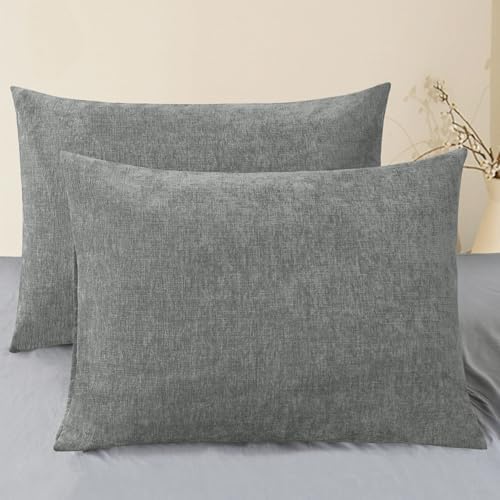 CaliTime Decorative Throw Pillow Covers 26 X 20 Inches Medium Grey