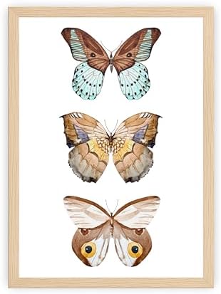 Prints Made Perfect Brown Butterfly Wall Art – Watercolor Butterfly Print – Botanical Nature Decor – Neutral Cottagecore Wall Decor – 11x14 Unframed Linen Paper