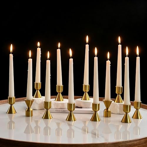 NUPTIO Brass Candlestick Holders Bulk: Solid Aluminum Taper Candleholders