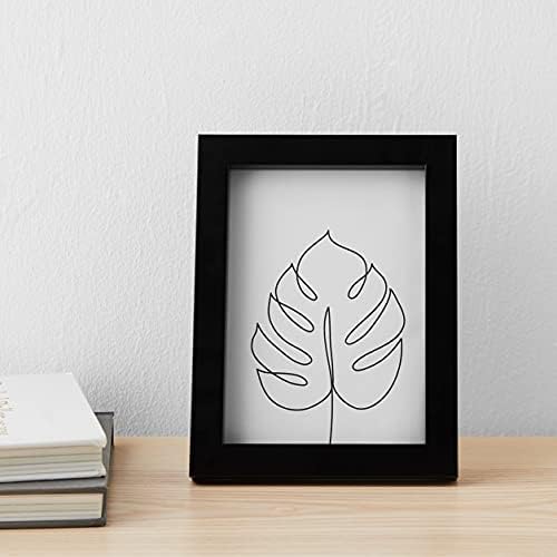 Amazon Basics Rectangular Picture Frame Set, 5" x 7", Wall Hanging or Tabletop Display, Real Glass, Horizontal or Vertical, Black, 2-Pack