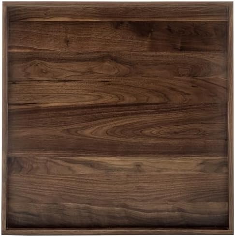 28" Square Handmade Jumbo Black Walnut Ottoman Tray with Handle