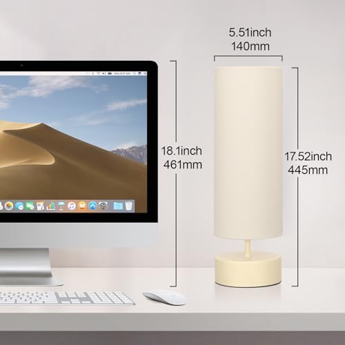 Touch Control Table Lamp, 3 Way Dimmable Bedside Lamp, Modern Desk Lamp