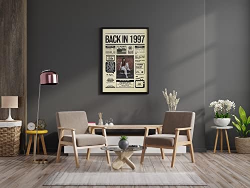 Personalized 28 year old birthday gifts - Back in 1997 Poster - Centerpiece Table Decorations 28th Birthday Party - Custom Born in 1997 Newspaper Vintage Poster for Him, Her