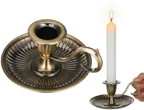 BESPORTBLE Vintage Taper Candle Holders with Handle: 1Pcs Retro Candlestick Holders Vintage for Easter Table - Antique Decor for Kitchen and Entryway Decor - Home Décor Accents Candle Sticks