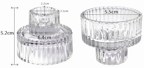 Hosley Set of 24 Glass Taper Candle Holders/Tea Light Candle Holders 2 Inches High Ideal Gift for Weddings Party Favor Reiki Meditation