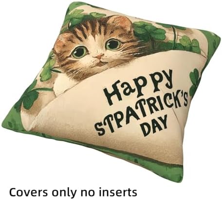 St. Patrick's Day Throw Pillow Covers Set of 4 Decorative Soft Double Sided Print Pillow Case Farmhouse Home Decor for Living Room Sofa Couch 18x18