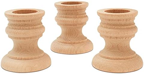 Unfinished Wood Country Candle Cups, 1-7/8 inch with 7/8 inch Taper Candle Hole, Pack of 25, by Woodpeckers