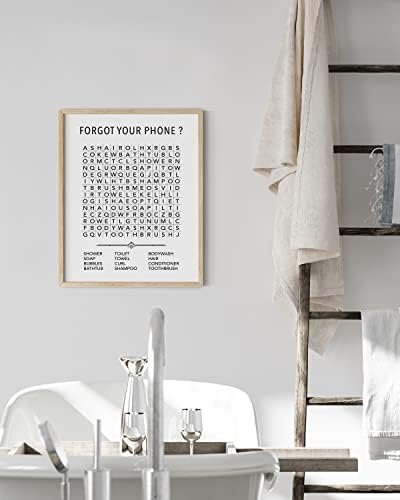 HAUS AND HUES Funny Bathroom Decor Prints and Signs, Crossword Puzzle Wall Art 12"x16" UNFRAMED (Word Search)