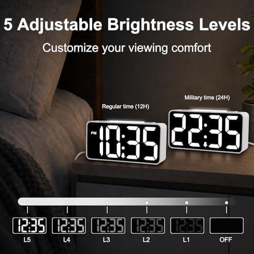 DreamSky Small Digital Alarm Clock with Night Light for Kids Bedroom