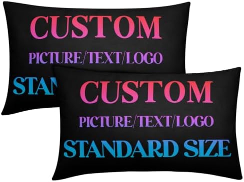 Custom Photo Pillow Covers Set of 2 20x12 Inch