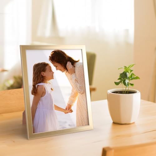 Giftgarden 8x10 Picture Frame Gold Set of 7, Multi Modern 8 x 10 Frames for Wall or Tabletop Display, Golden