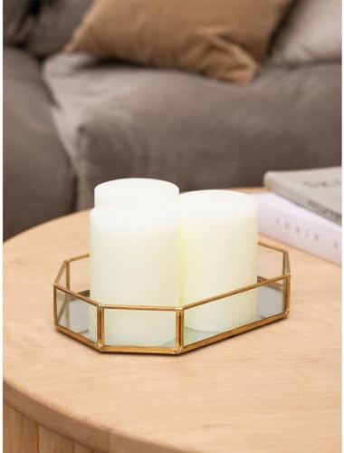 CANDWAX 3x4 inch Pillar Candles Set of 3 – Unscented Dripless Rustic Ivory Candles for Home Decor, Weddings, Table Settings