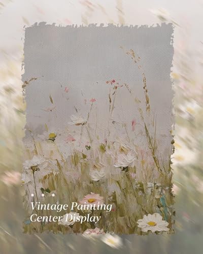 WHASAYART Gold Framed Vintage Wall Art for Living Room Wildflower Field Landscape Decor Aesthetic Gift for Mom Oil Painting Flower Wall Print Floral Pictures Canvas Artwork Shelf Decor 16x24in