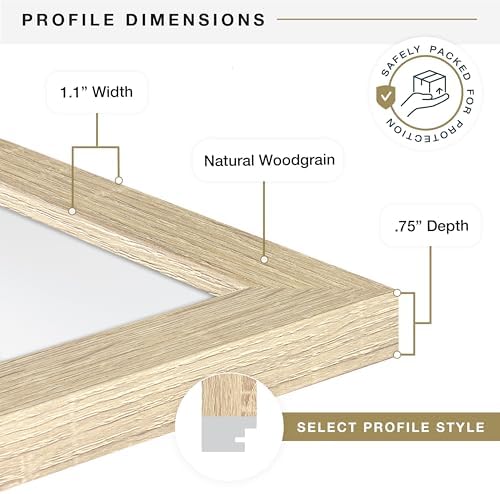 MCS Studio Gallery Poster Frame, 20x30, Natural Woodgrain, 1-Pack
