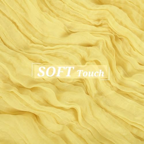 10 Pack Light Yellow Cheesecloth Table Runner, Extra Wide 35x120 Inch