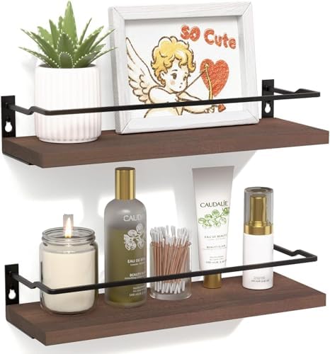 RICHER HOUSE Floating Shelves Bathroom, Small Wall Shelf Over Toilet 2 Set