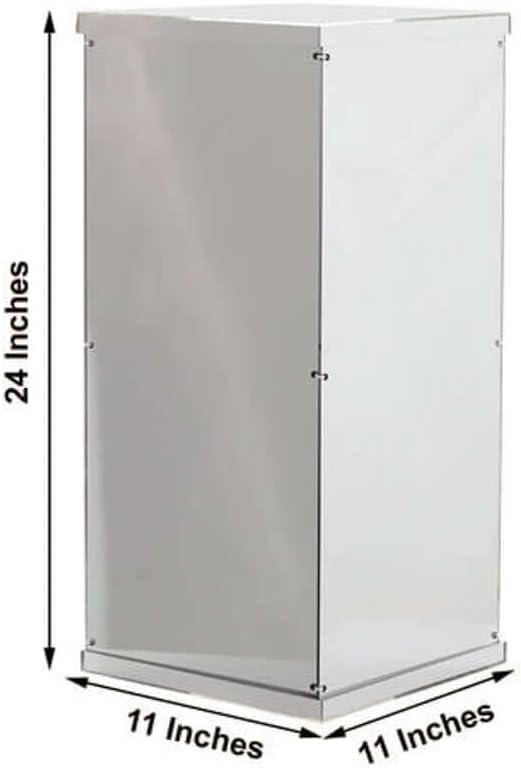 Efavormart 24" Silver Mirror Finish Wedding Decor Ideas Clear Display Box for Centerpieces with Interchangeable Lid and Base