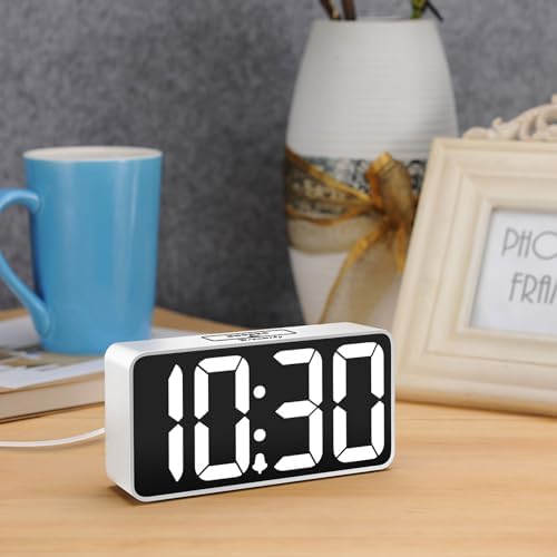 DreamSky Small Digital Alarm Clock for Bedroom with Large Big Numbers