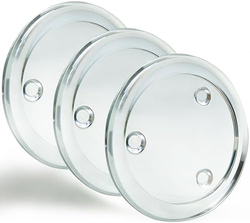 Clear Glass Candle Holder， 3" Glass Coaster Holder ，Small Round Candle Plate for Pillar Candle（3 Pack）