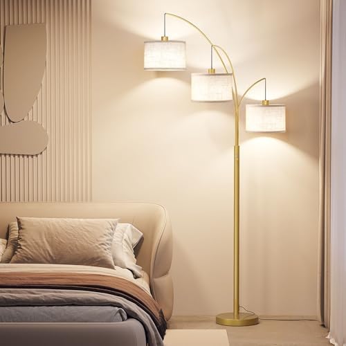 SUNMORY 3 Lights Floor Lamps for Living Room，78" Tall Arc Standing Lamp