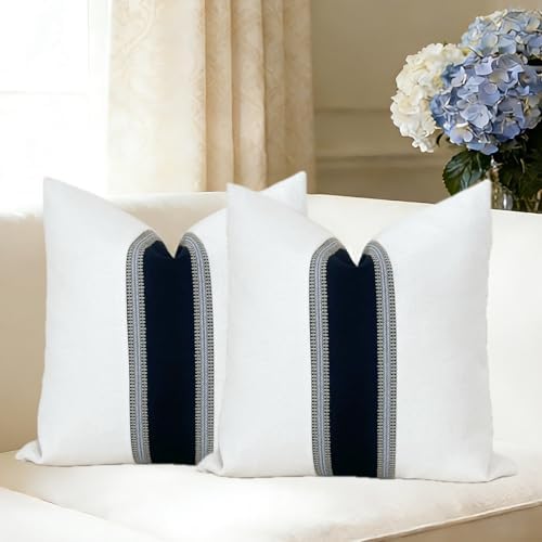 Slow Cow Black White Patchwork Throw Pillow Covers 18 x 18 Inch Pack of 2