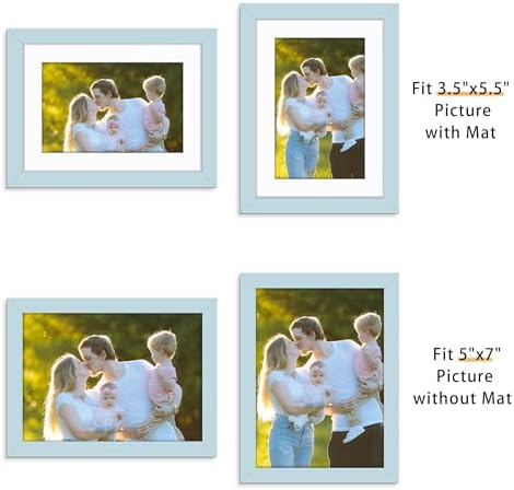 Picrit 5x7 Picture Frame Set of 12, Modern Gallery Wall Frames, Blue