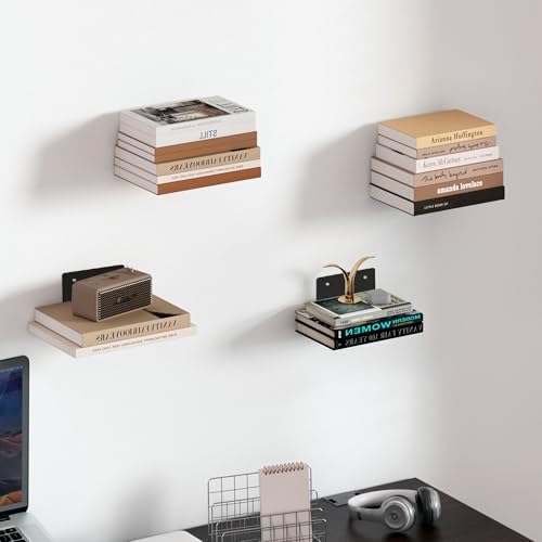 STORAGE MANIAC Invisible Floating Bookshelves Wall Mounted Black