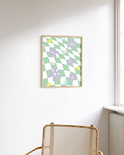 HAUS AND HUES Danish Pastel Aesthetic – Green Wall Art, Cute Floral Posters, Minimalist Danish Prints, Aesthetic Room Decor (Unframed, 12” x 16”)