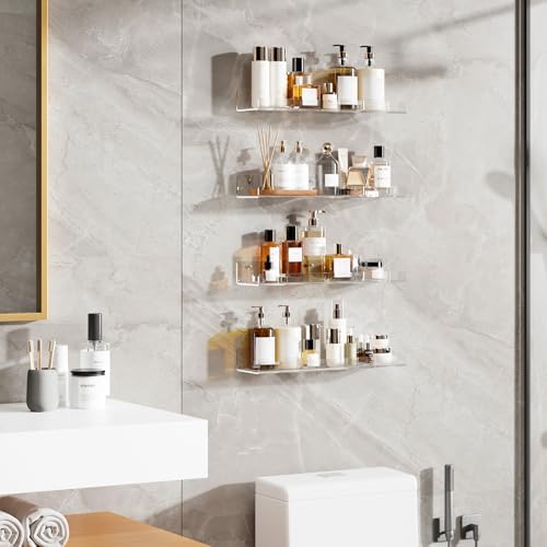 Dooiclear 2 Pack Floating Shelves for Wall, 15" Clear Floating Wall Shelf