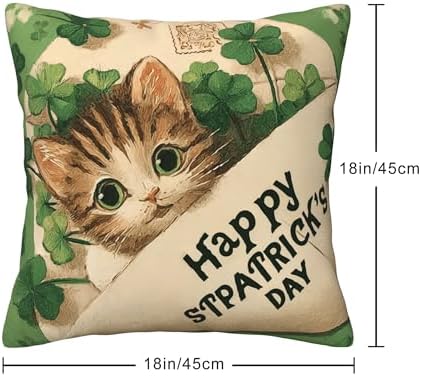 St. Patrick's Day Throw Pillow Covers Set of 4 Decorative Soft Double Sided Print Pillow Case Farmhouse Home Decor for Living Room Sofa Couch 18x18