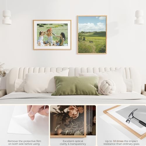 Fun Memories 20x26 Oak Picture Frame for Wall, 20x26 Frame with Matted to 16x22, Solid Wood Picture Frames for Wall Art Photo and Prints (Natural, 1 Pack)