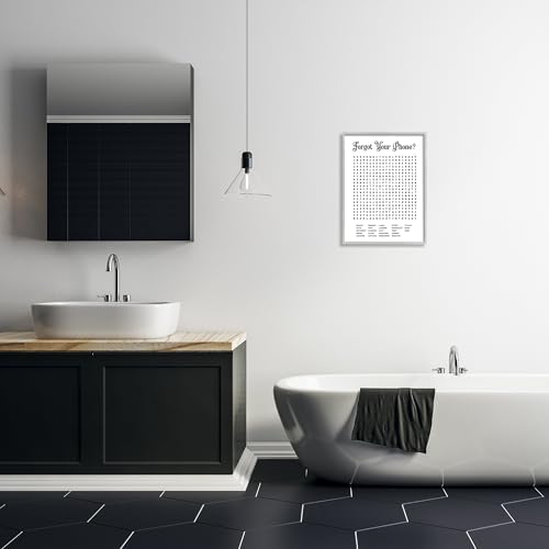 Bathroom Word Puzzle, 16 x 20 Inch Framed Giclée Print | Stupell Industries · By Lettered and Lined · Ready to hang · Great for bath or laundry spaces · Made in USA