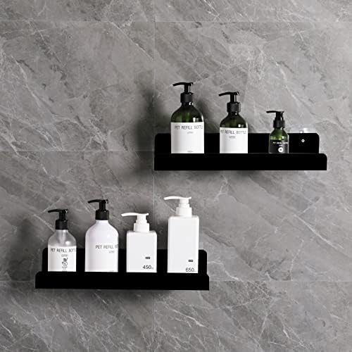 Sooyee 6 Pack Black Floating Shelves, 15 Inch Acrylic Shelves, Wall Mounted Bookshelf, Invisible Picture Ledge Display Shelves