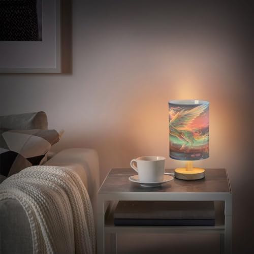 ALAZA Blossom Unicorn Horse Decor Bedside Table Lamp with USB Port for Bedroom Nightstand Office Desk LED Bulb Included