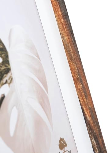 Wooden Brown 12x16 Picture Frame 3 Pack, Poster Frames 12 x 16 without Mat for Wall, Horizontal or Vertical Wall Mounting
