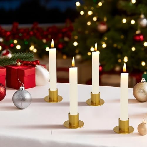 GUTE Gold Taper Candle Holder Matte Iron Candlestick Decor Farmhouse 8Pcs