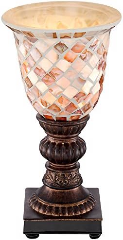 Russel 12" Small Accent Lamp Mosaic Glass Uplight Traditional Vintage Dark