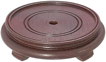 B&P Lamp® 4 Inch Top Inset Diameter Oriental Wooden Base, Waxed Rosewood Finish