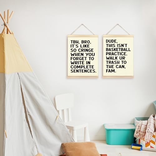 CGBHW Funny Classroom Themes Decoration Sets Poster Hanger Frame 12x16 Inch, Motivational Growth Reminders Posters Wall Art Hanging Decor for Middle School Math Classroom Playroom Kids Room, High School Gifts for English Teacher Teens