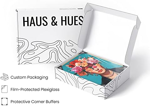 HAUS AND HUES Frida Kahlo Wall Art & Feminist Poster - Frida Kahlo Poster, Chicano, Latino, Chicana Art, Mexican Artwork for Walls Beige Framed 12"x16"