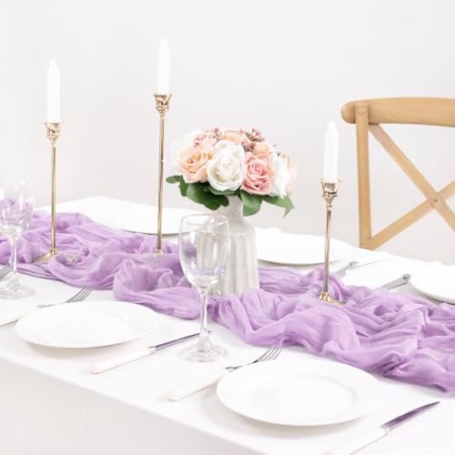 3 Pack Lilac Purple Cheesecloth Table Runner 10ft Boho Table Decor