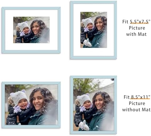 Picrit 8.5x11 Picture Frame Set of 12, Modern Gallery Wall Frames, Blue