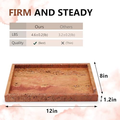 Real Natural Marble Tray for Bathroom, Vanity, Kitchen Counter & Desktop